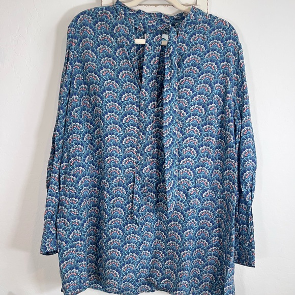 BODEN ICONS SILK DIANA DRESS LINE TUNIC TOP BLUE - Picture 5 of 8